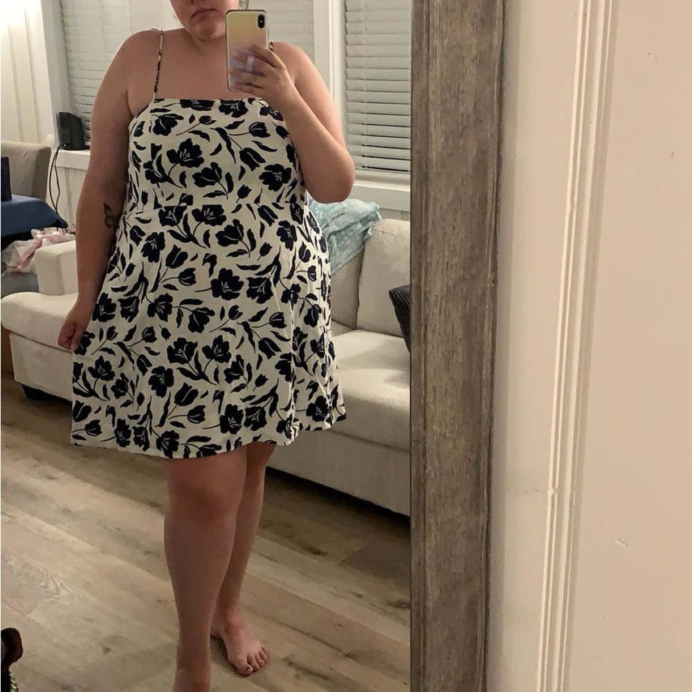 Floral Blue and White Dress